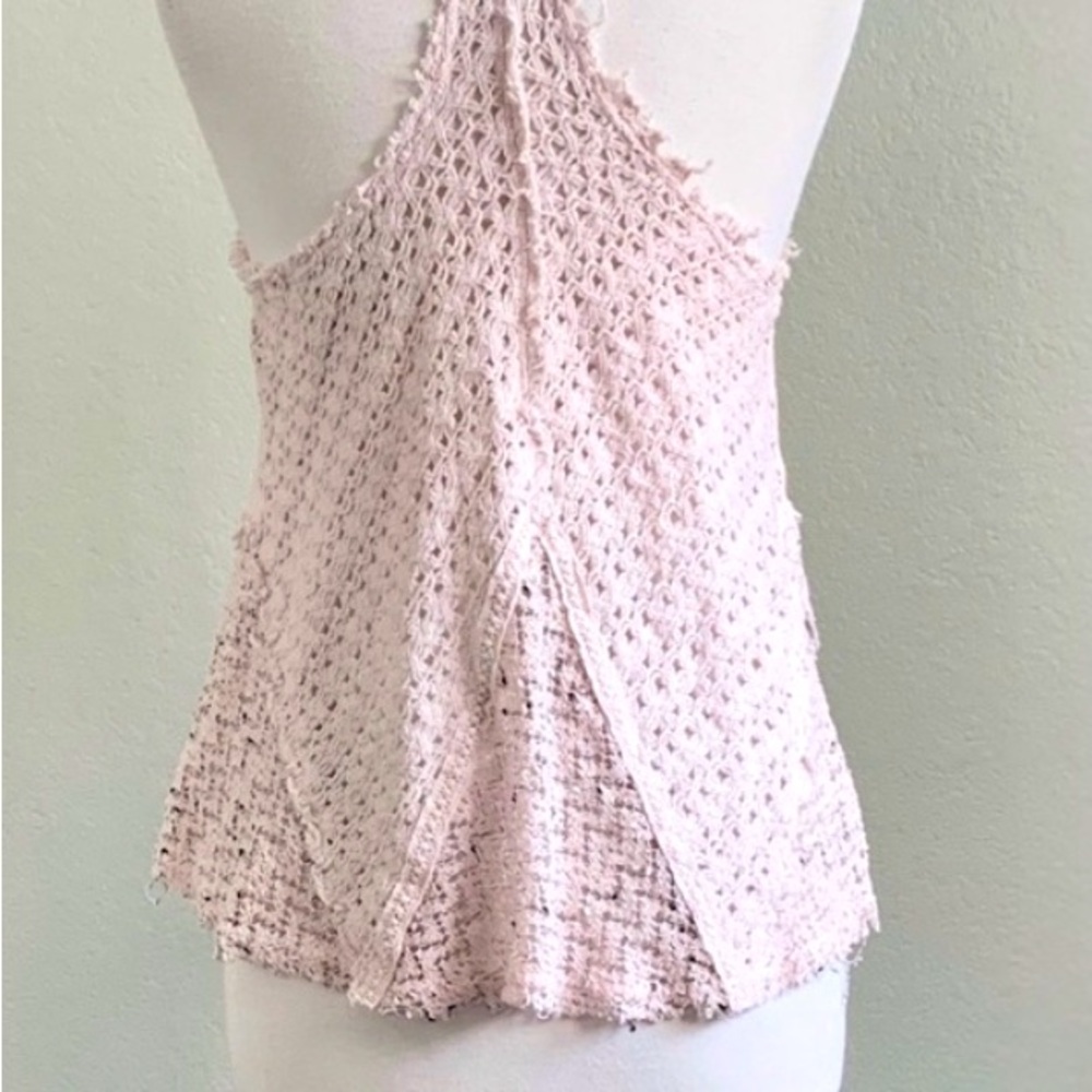 FREE PEOPLE | Blush Pink Open Knit
Racerback Top - Picture 5 of 7